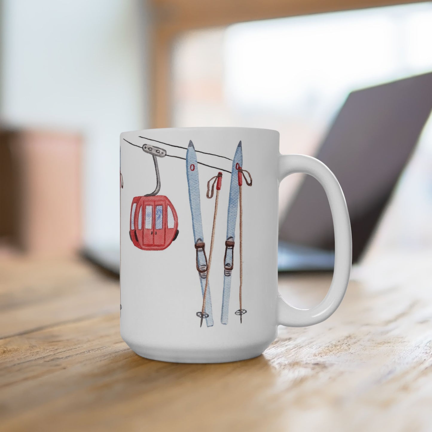 Hit The Slopes Skiing Ceramic Mug