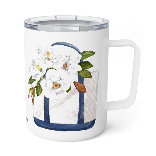 Southern Magnolia Tote Insulated Travel Multi Mug With Optional Monogram