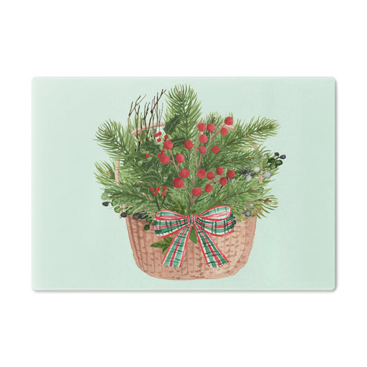 Tempered Glass Cutting Board - Winter Basket