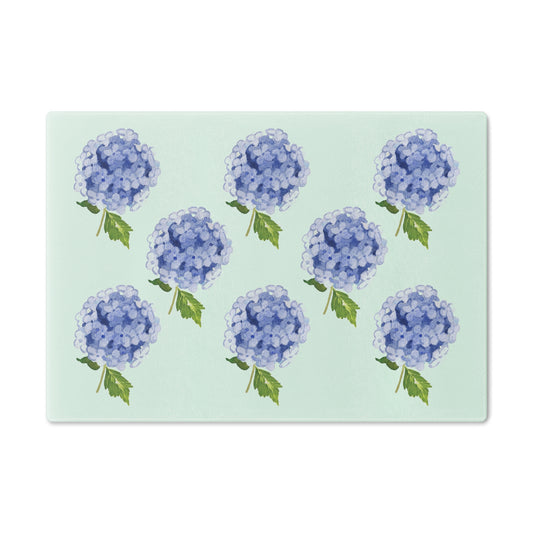 Tempered Glass Cutting Board - Hydrangea Heaven