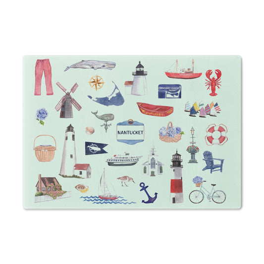 Tempered Glass Cutting Board - Nantucket Forever!