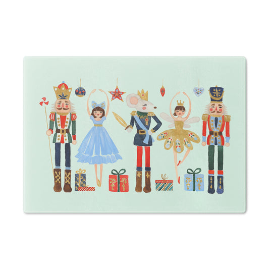 Tempered Glass Cutting Board - Nutcracker Christmas