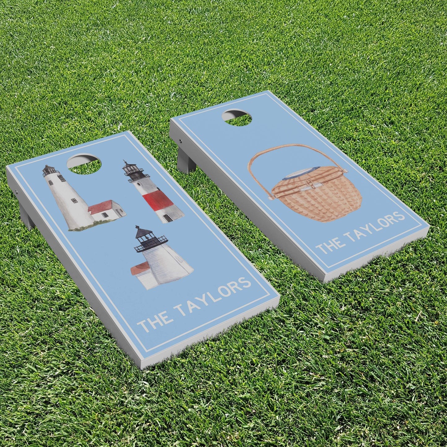 Luxury Personalized Nantucket State of Mind Eco-Friendly Cornhole Boards - A Perfect Gift!