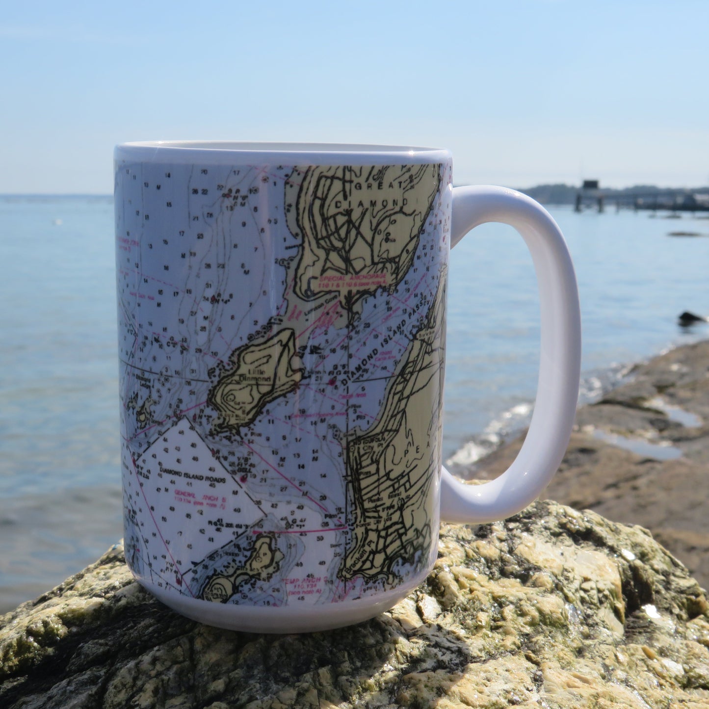 Custom Nautical Chart Ceramic Mug